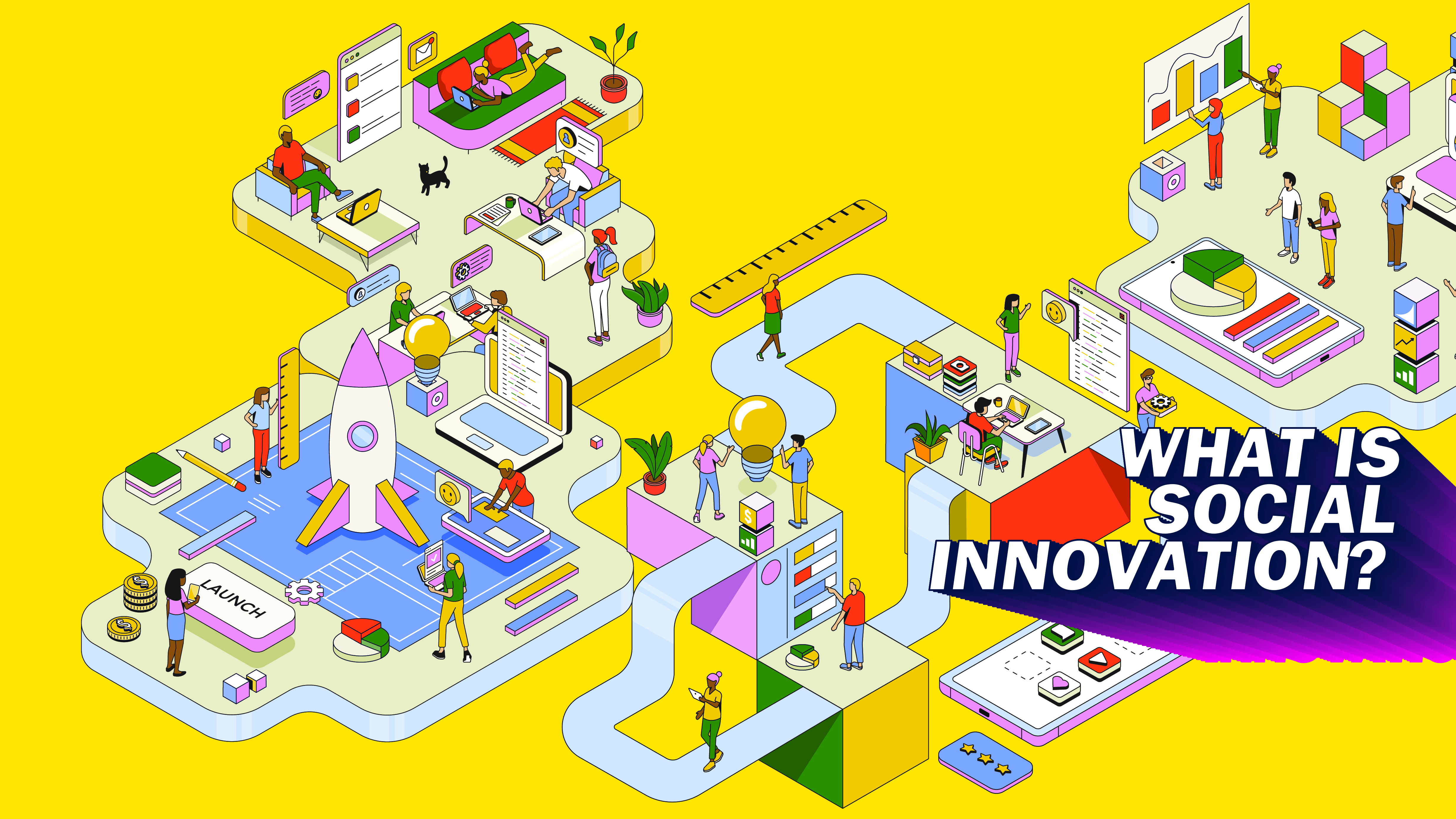 an illustration with text that reads "what is social innovation?"