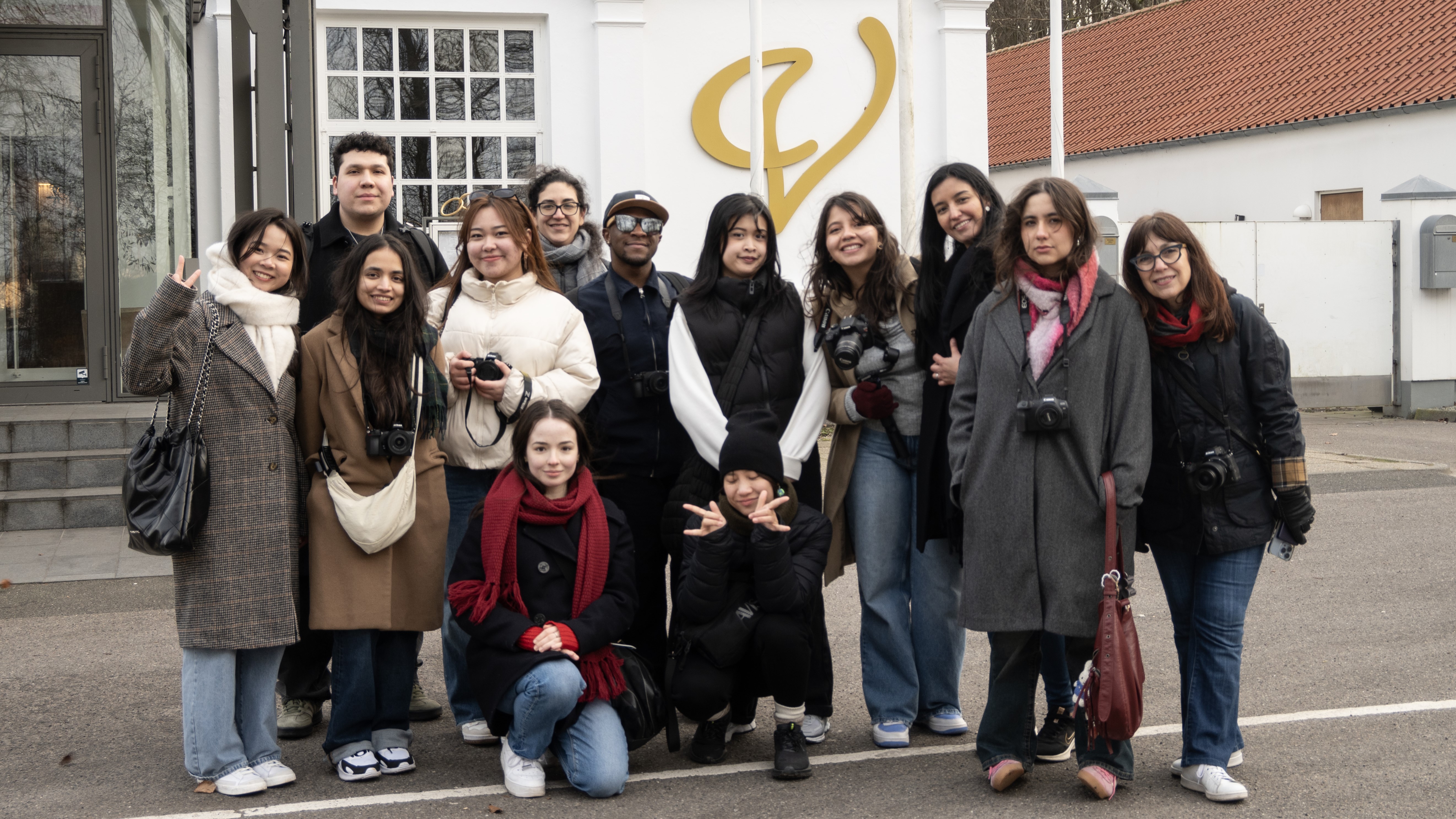 COIL students pose for a group photo in Aarhus, Denmark.