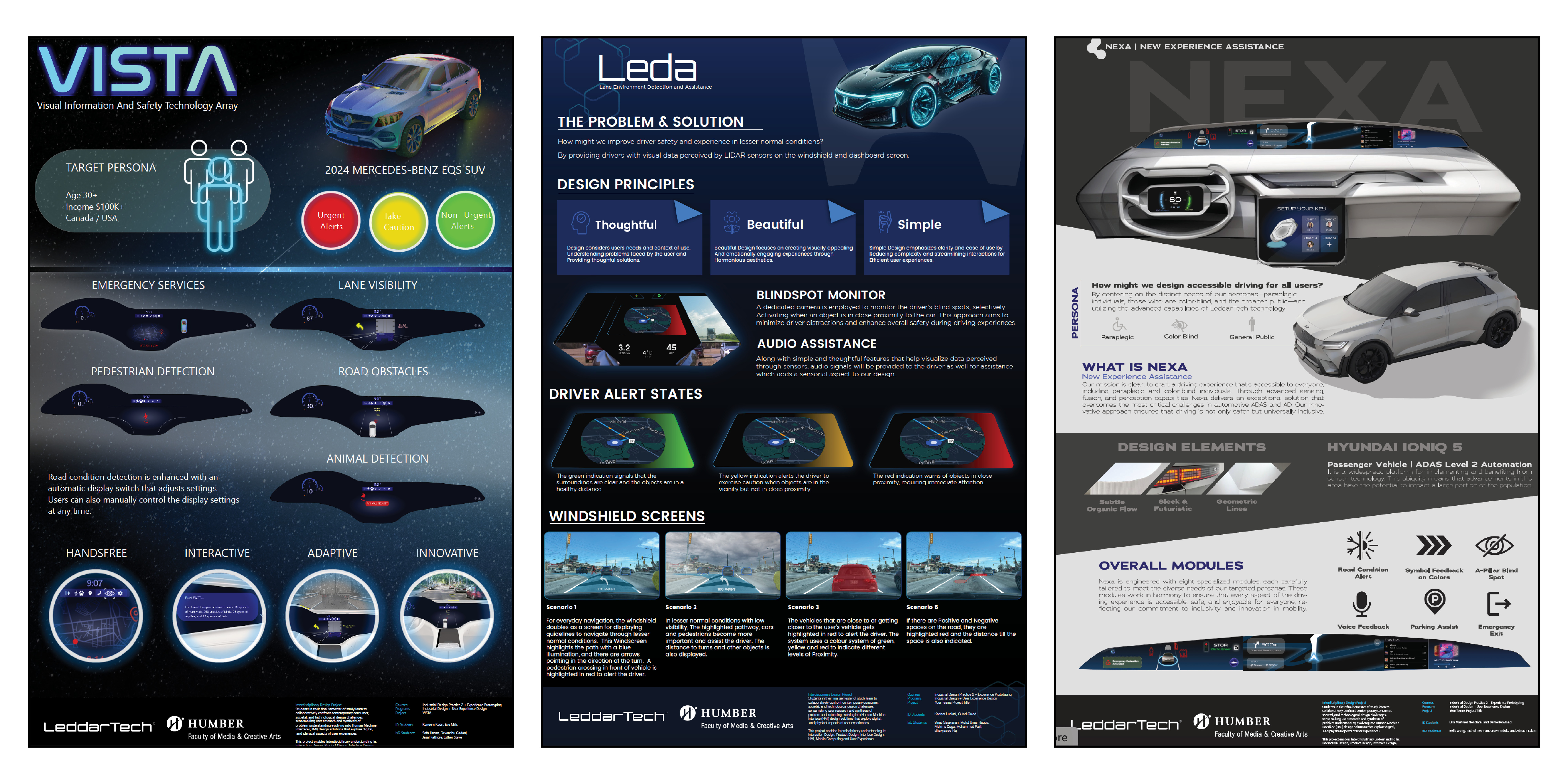 Three mock ups of student posters