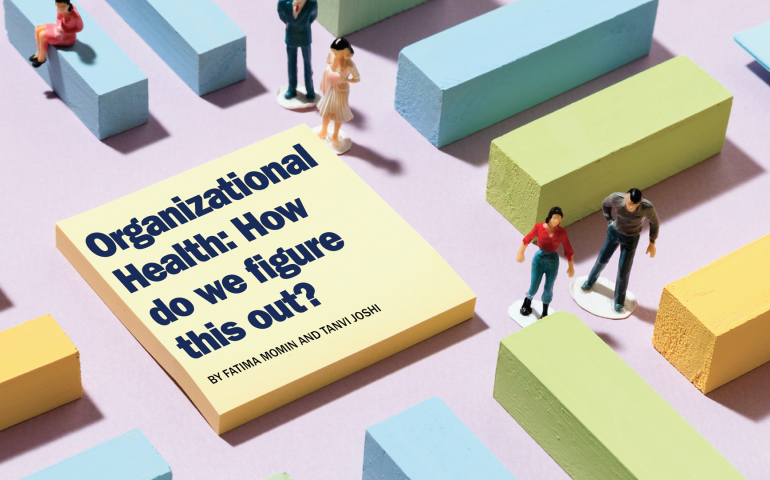 Text reads: "Organizational Health: How do we figure this out?"